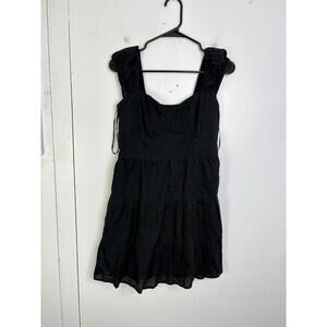 Hollister Dress Womens Medium Milkmaid Mini Cap Sleeve Tiered Dark Romantic